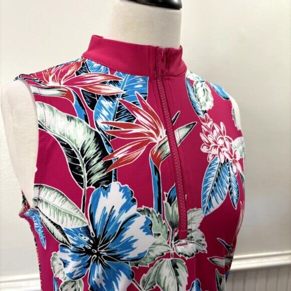 Tommy Bahama Golf Size S Aubrey Dress Sleeveless UPF 50 Tropical Floral Vacation - Picture 4 of 10